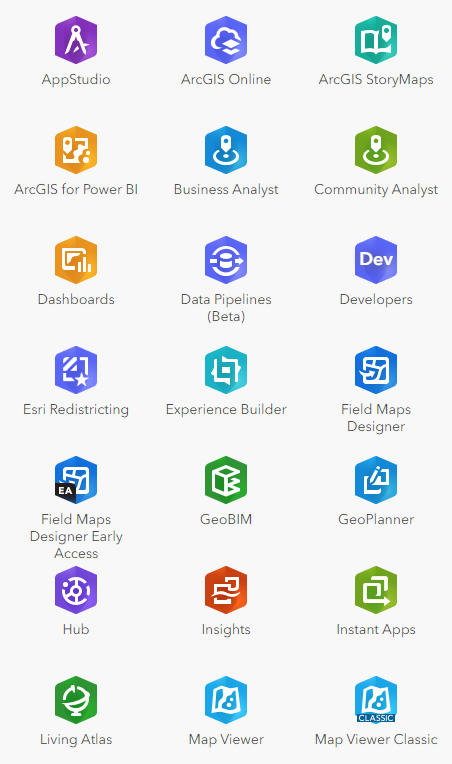 Table of ArcGIS Online licenses