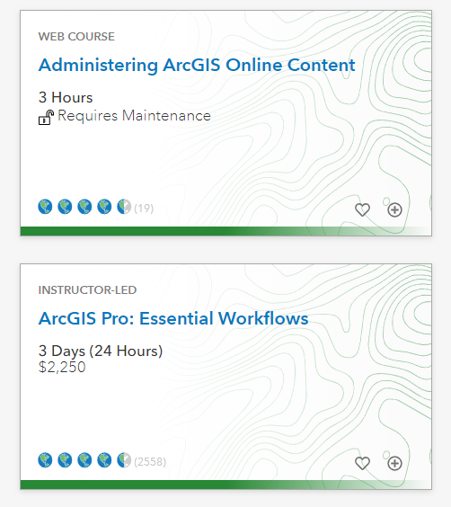 Visual difference between locked and unlocked courses.